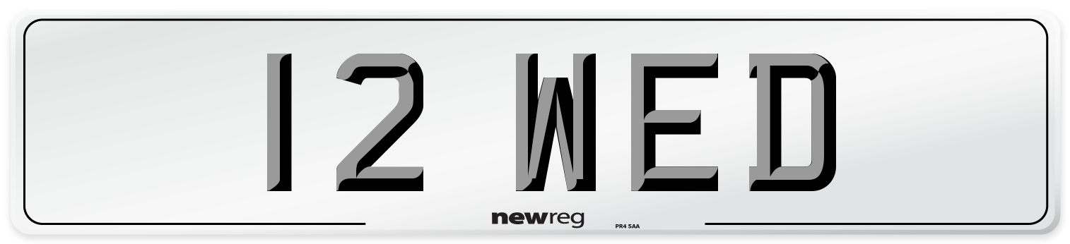 12 WED Number Plate from New Reg